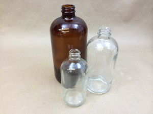 Flint and Amber Boston Round Glass Bottles