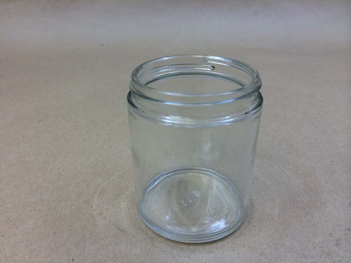 Clear Straight-Sided Glass Jars - 6 oz, Black Plastic Cap